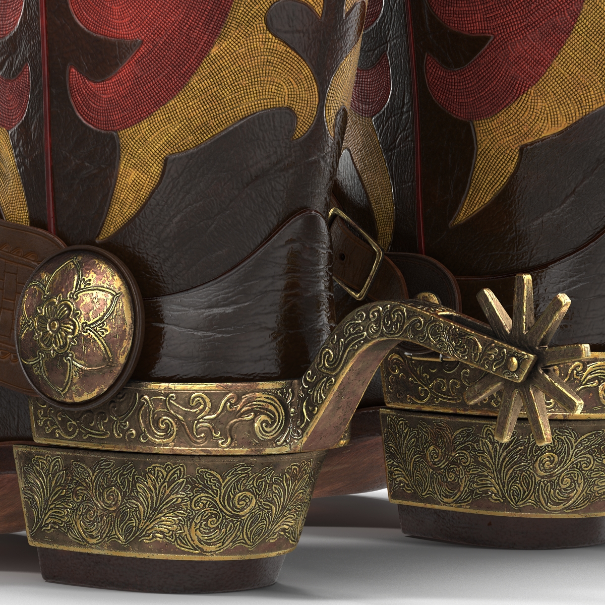 Western Boots with Spurs 3D model