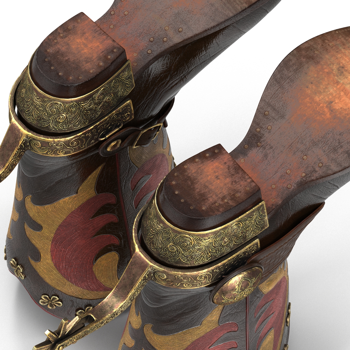 Western Boots with Spurs 3D model