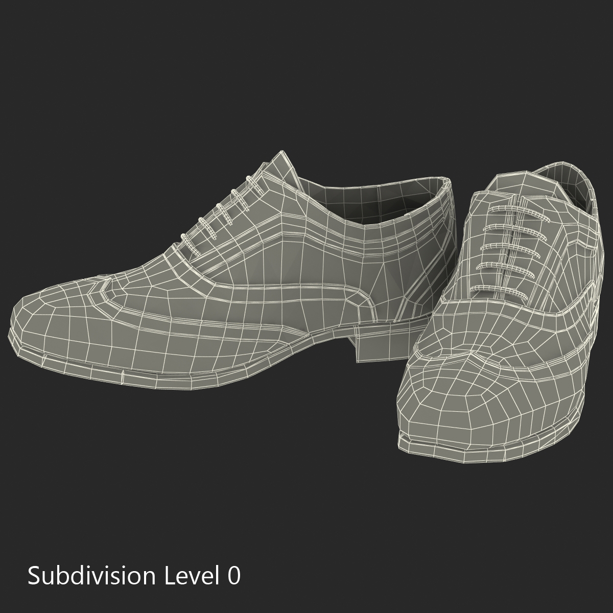 3D Wingtip Shoes model