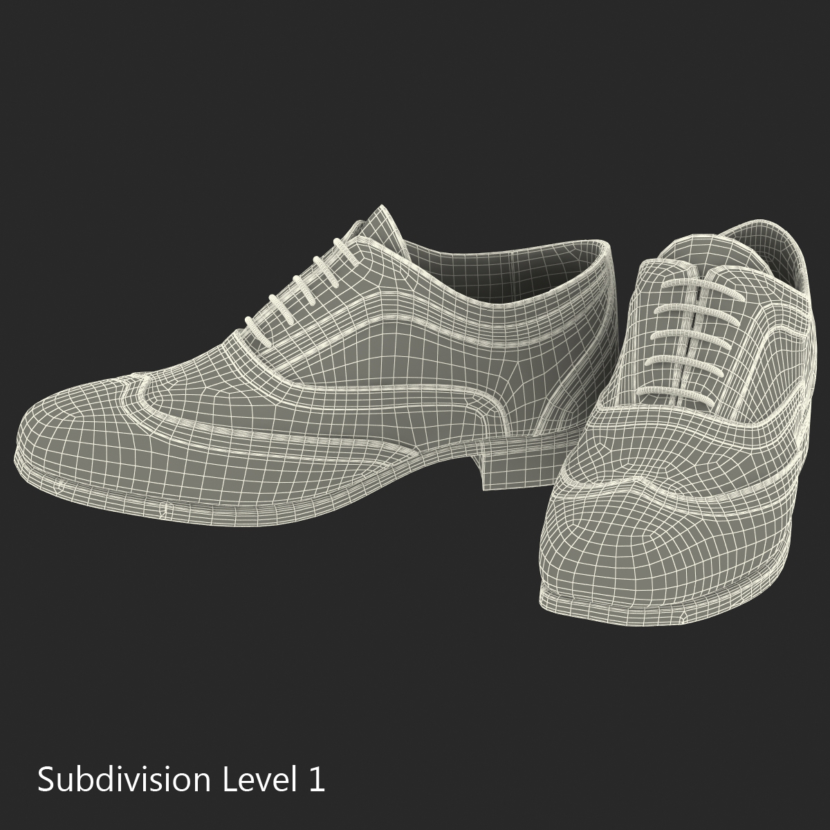 3D Wingtip Shoes model