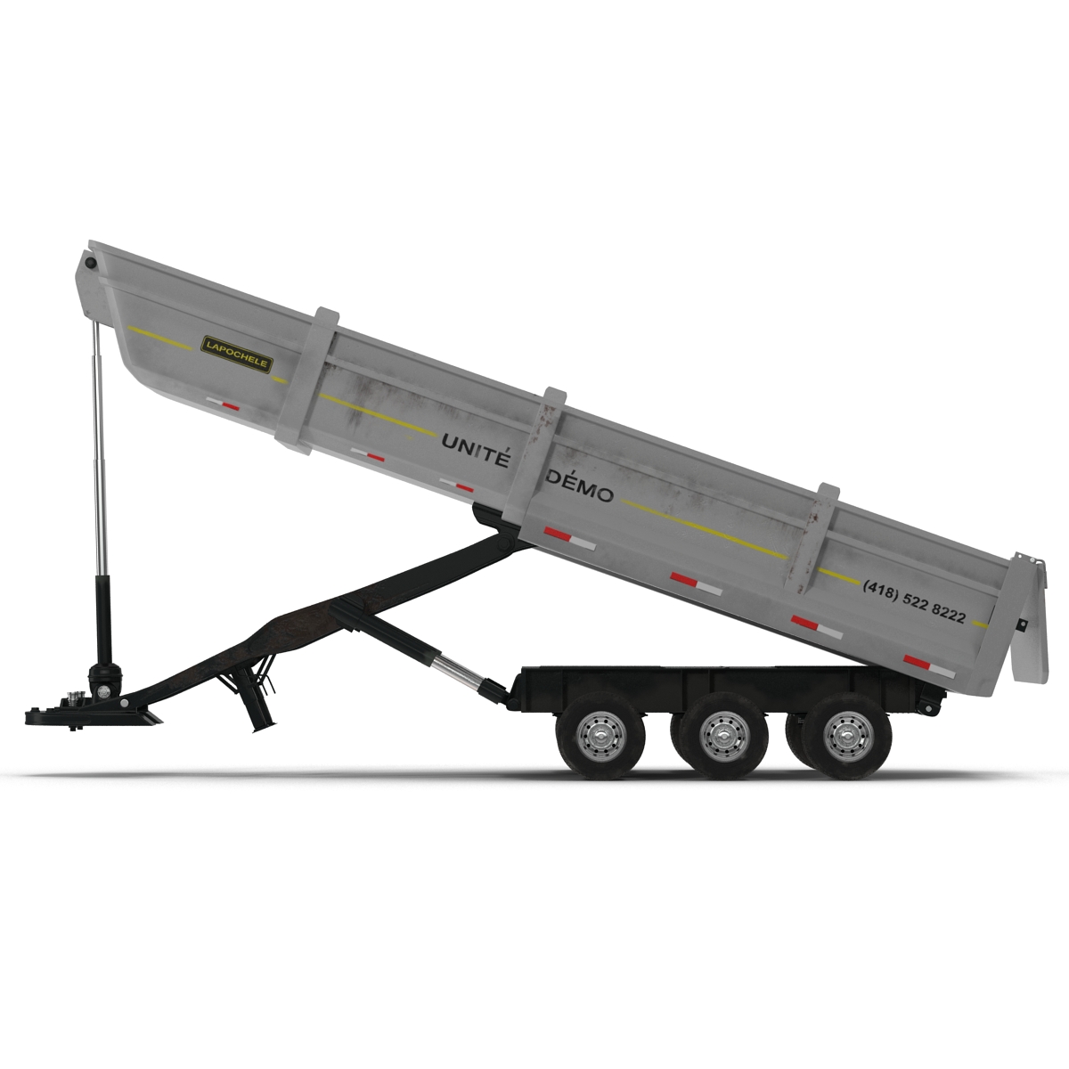 Semi Dump Trailer Rigged 3D model