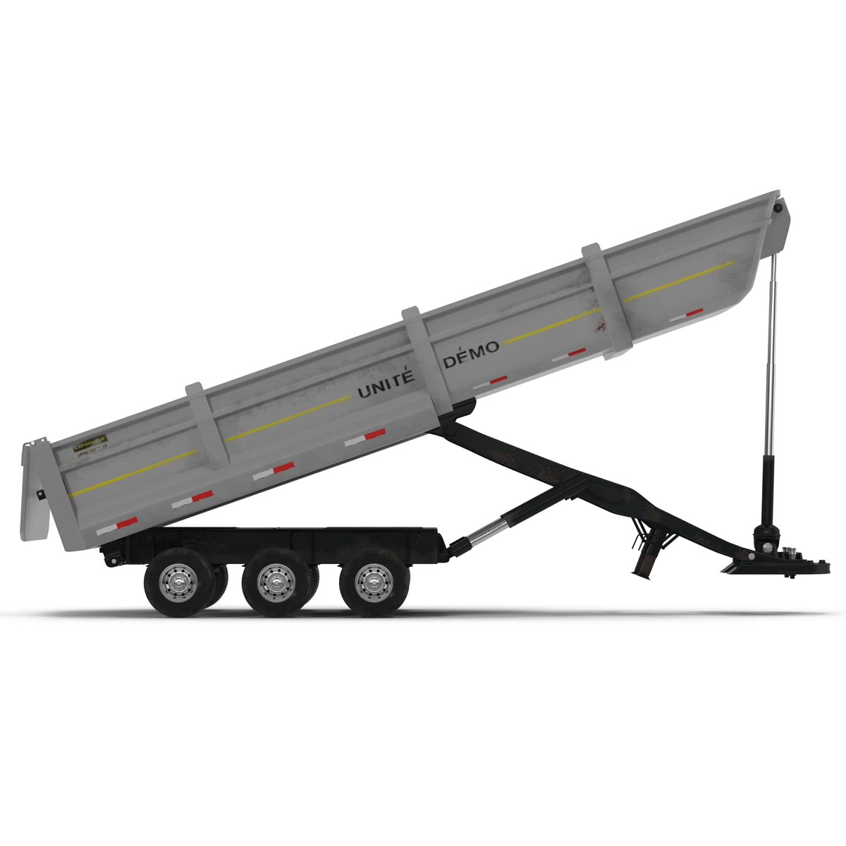 Semi Dump Trailer Rigged 3D model