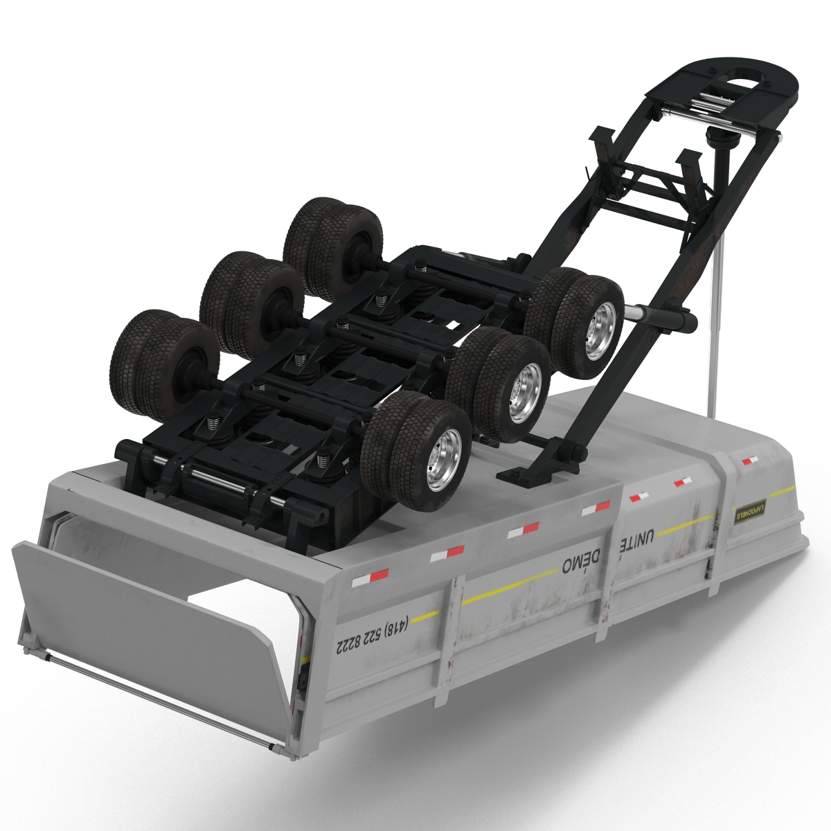 Semi Dump Trailer Rigged 3D model