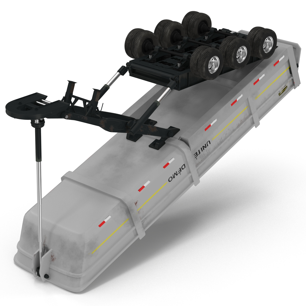 Semi Dump Trailer Rigged 3D model