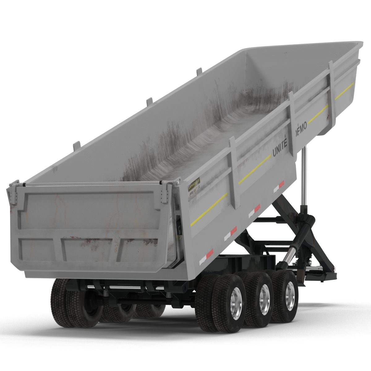 Semi Dump Trailer Rigged 3D model