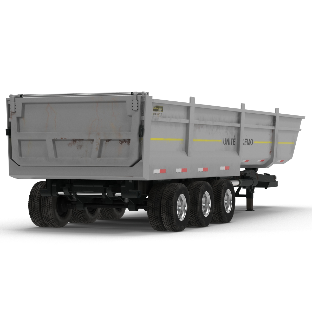 Semi Dump Trailer Rigged 3D model