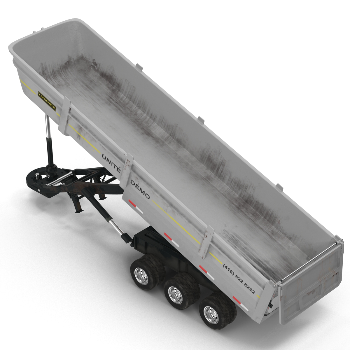 Semi Dump Trailer Rigged 3D model