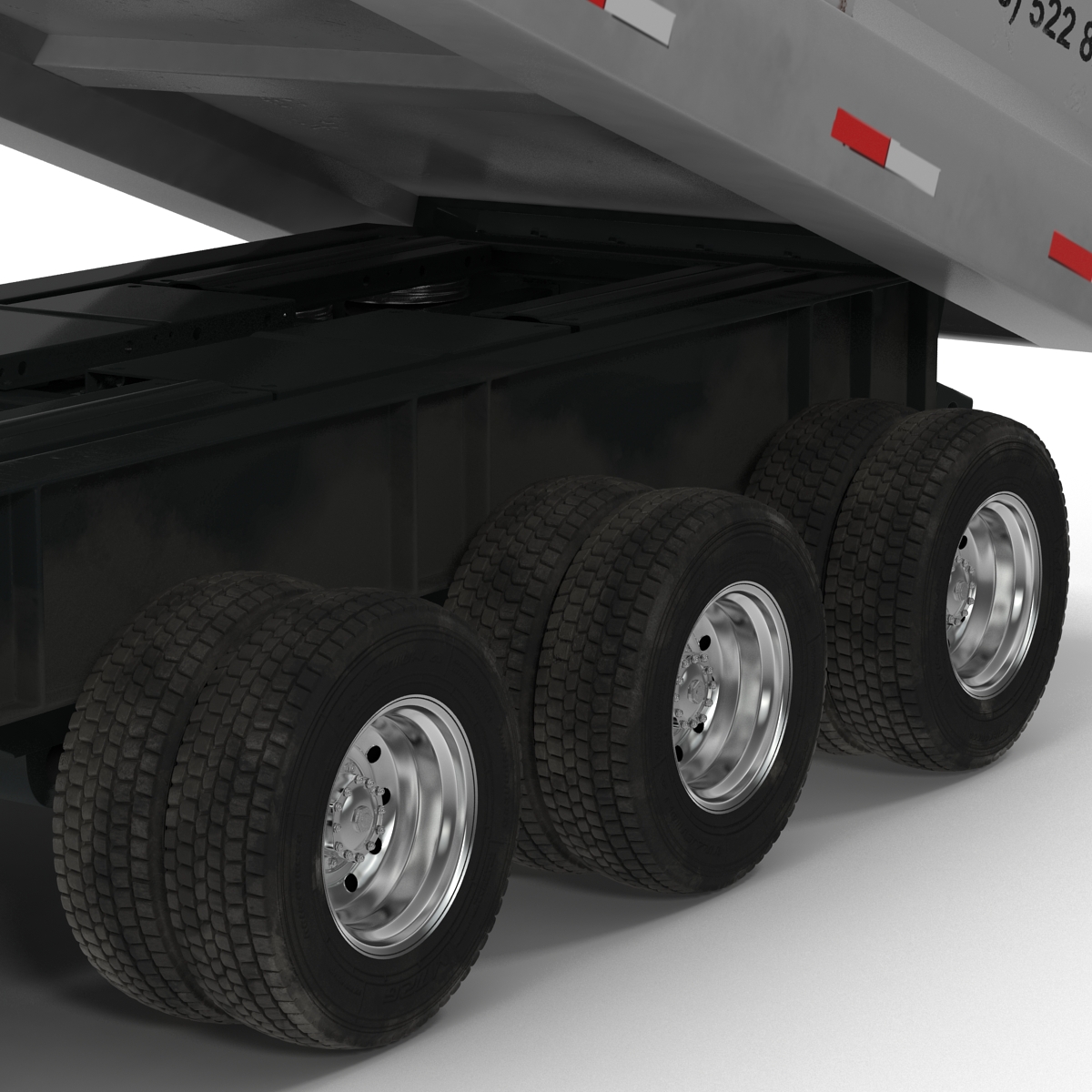 Semi Dump Trailer Rigged 3D model