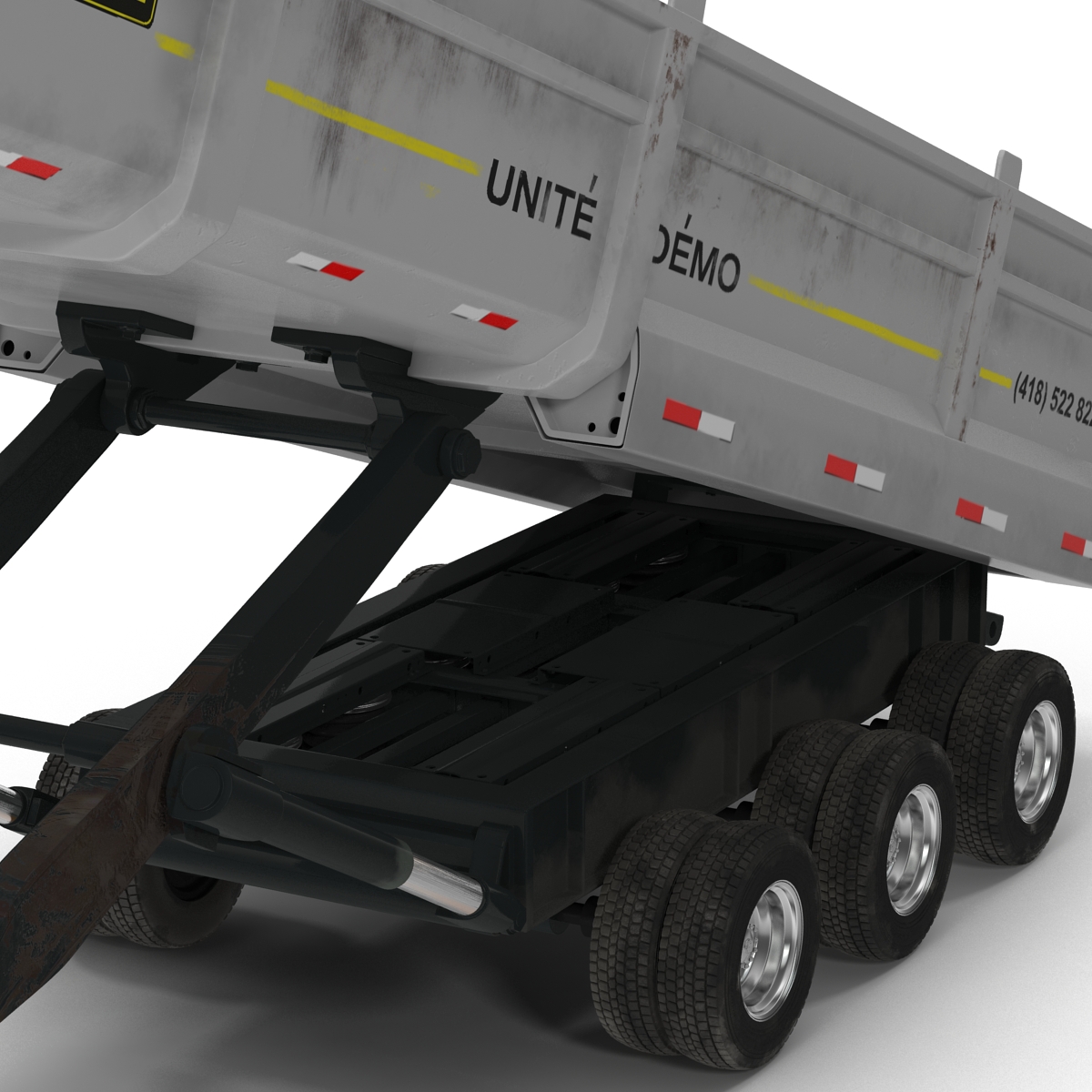 Semi Dump Trailer Rigged 3D model