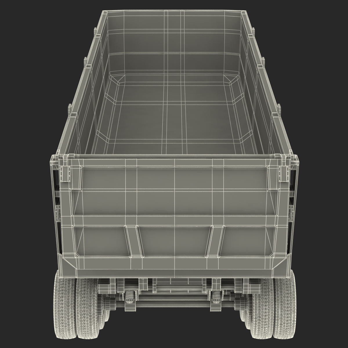 Semi Dump Trailer Rigged 3D model