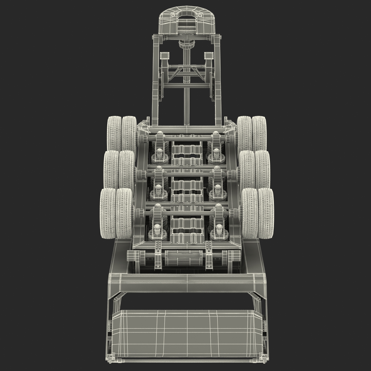 Semi Dump Trailer Rigged 3D model