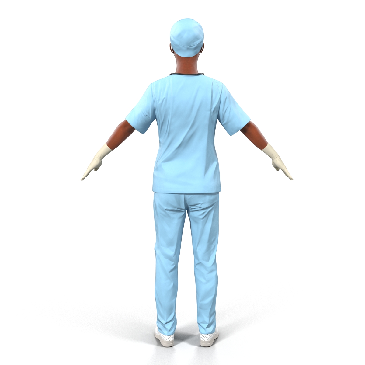 3D Female Surgeon African American Rigged model