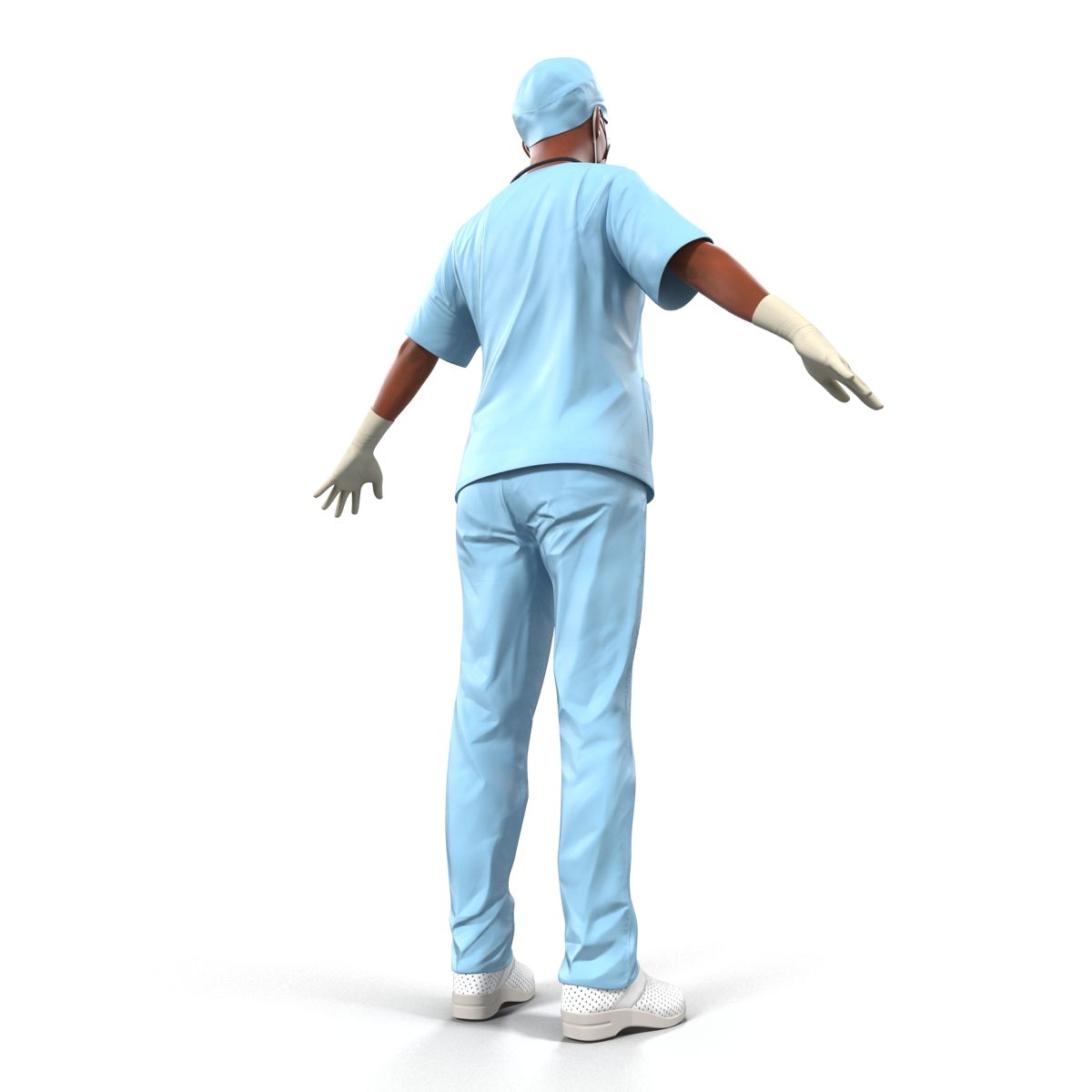 3D Female Surgeon African American Rigged model