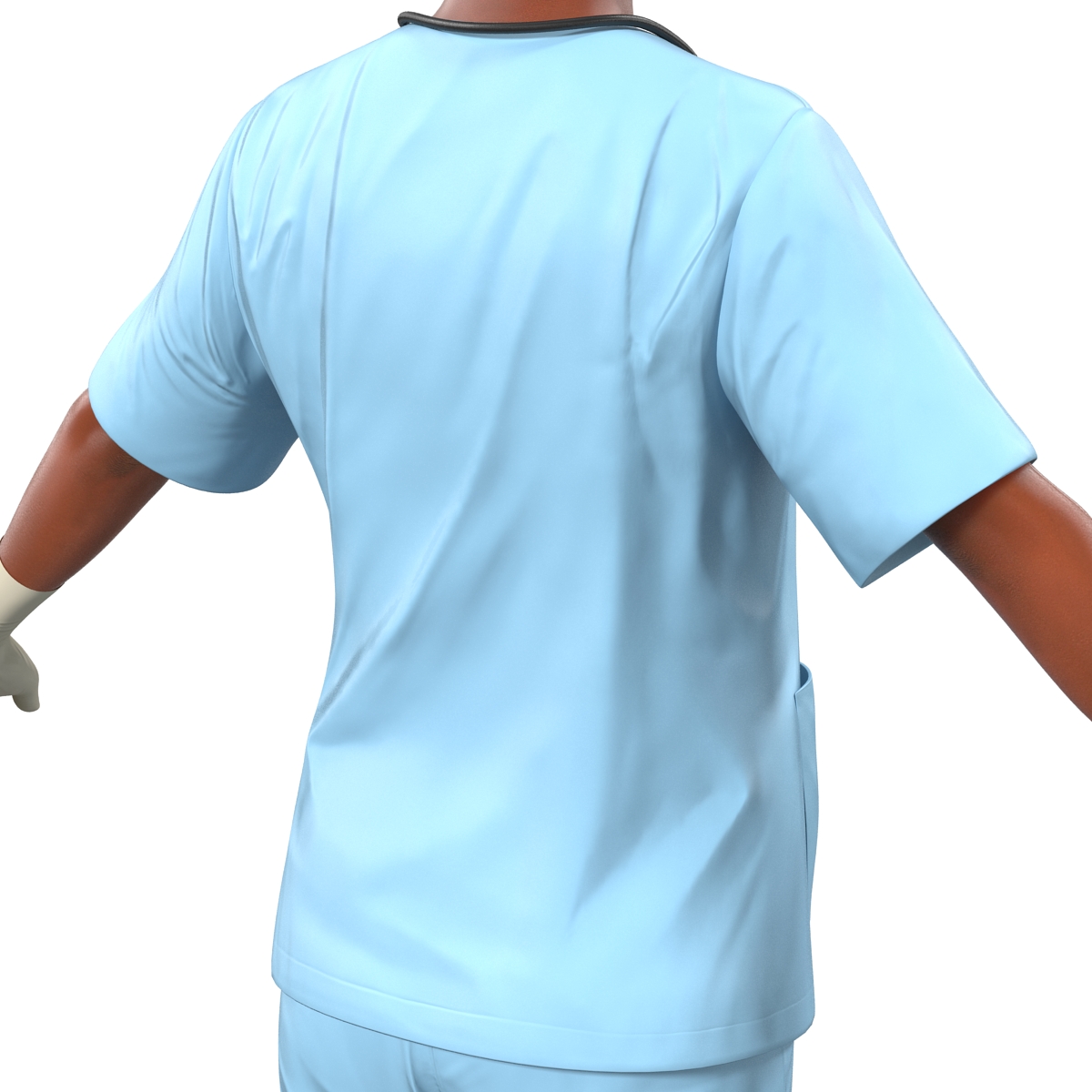 3D Female Surgeon African American Rigged model