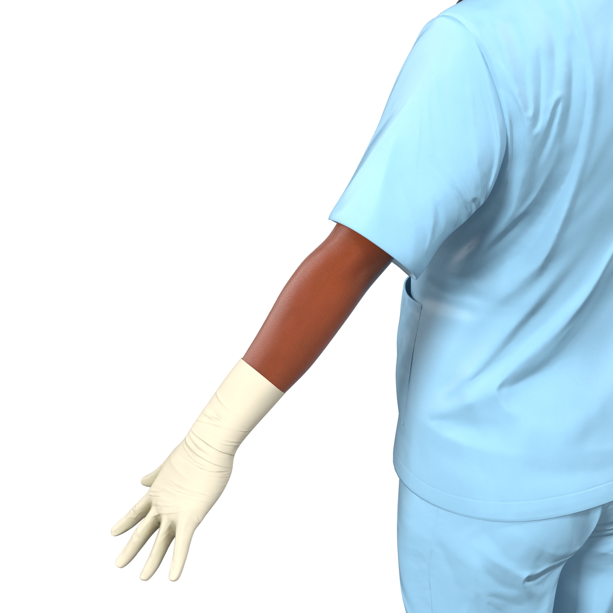 3D Female Surgeon African American Rigged model