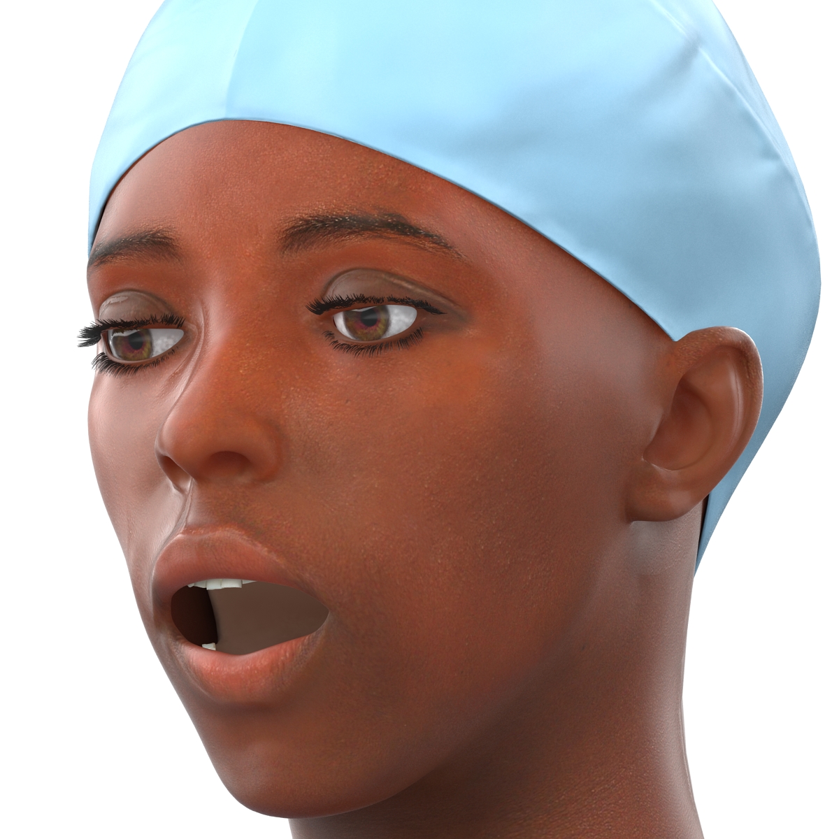 3D Female Surgeon African American Rigged model