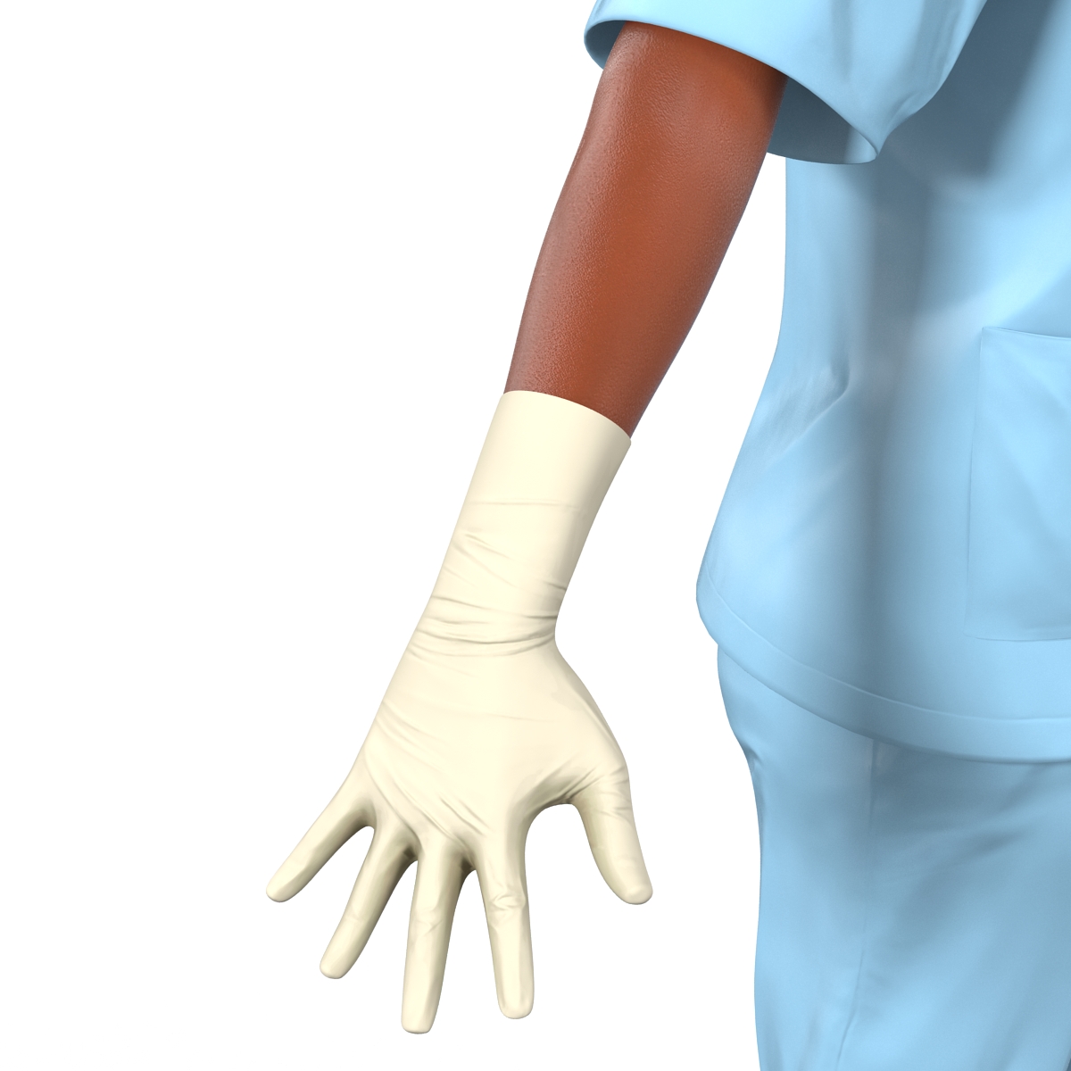 3D Female Surgeon African American Rigged model