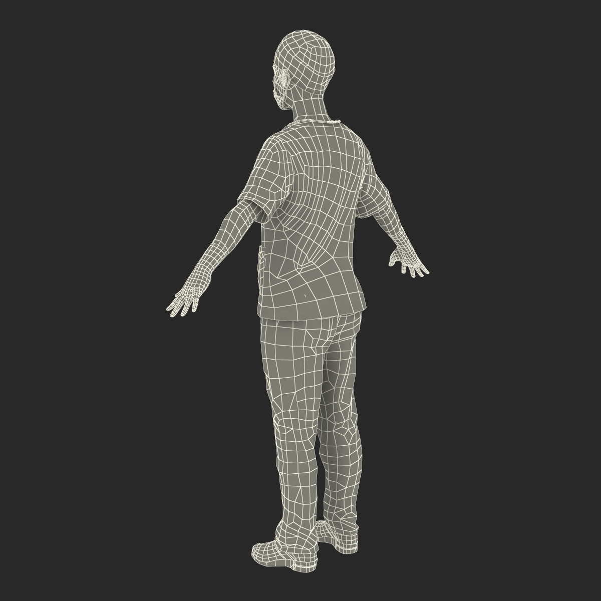 3D Female Surgeon African American Rigged model