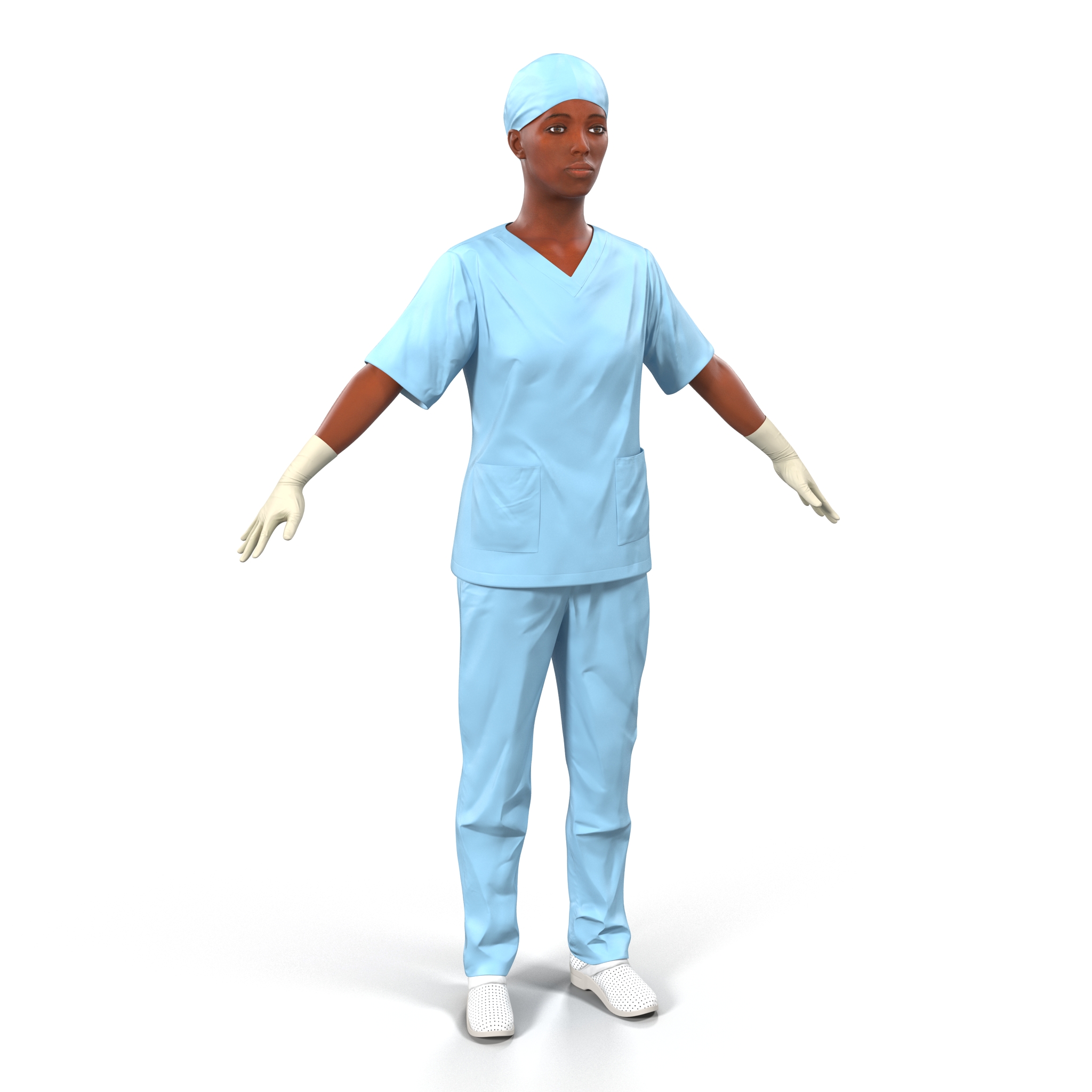 3D Female Surgeon African American 2 model