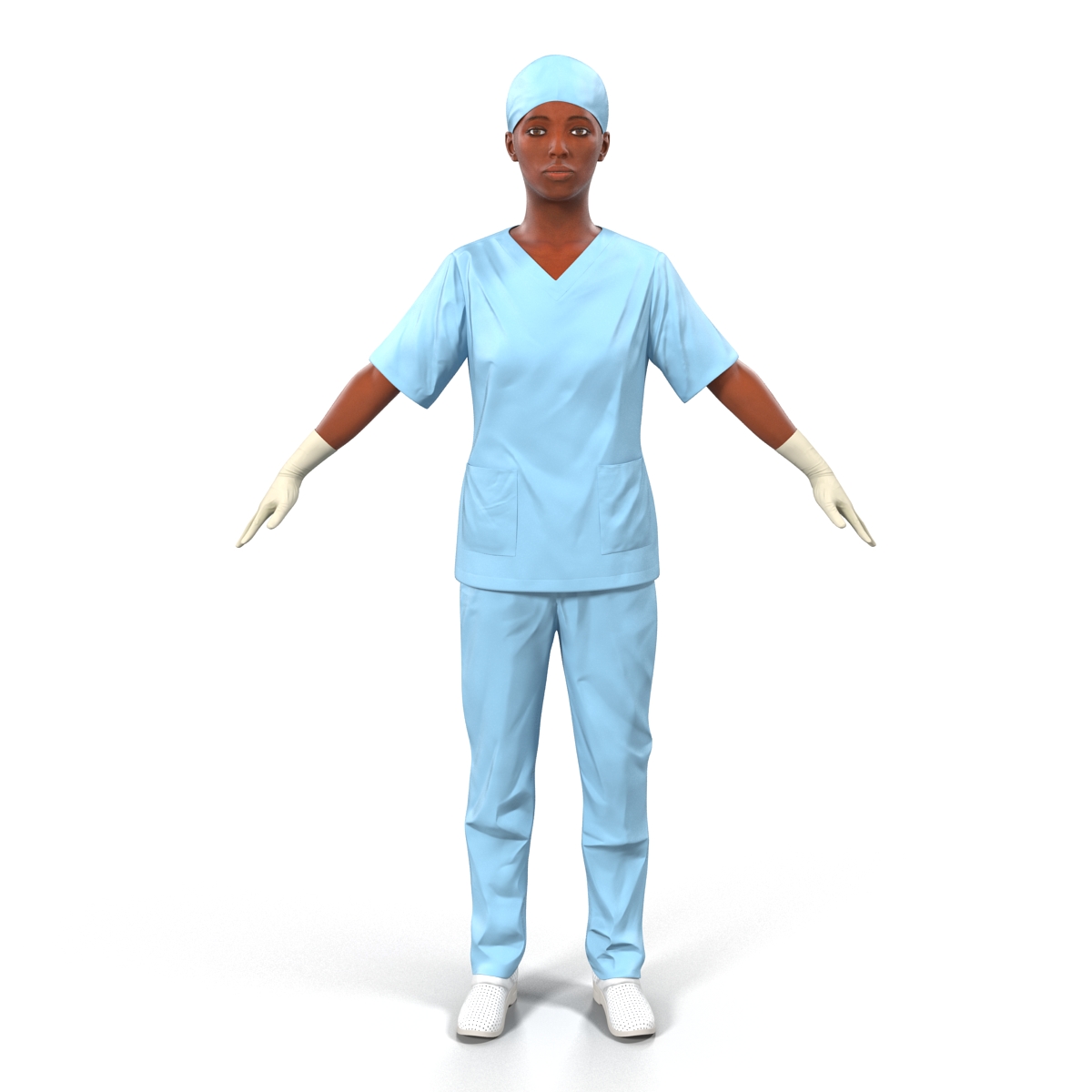 3D Female Surgeon African American 2 model