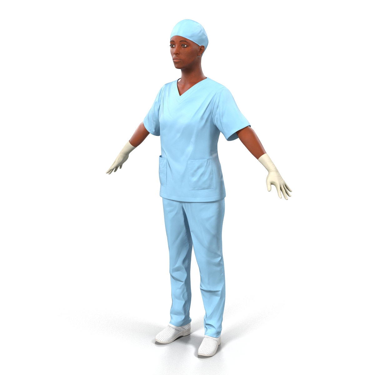 3D Female Surgeon African American 2 model