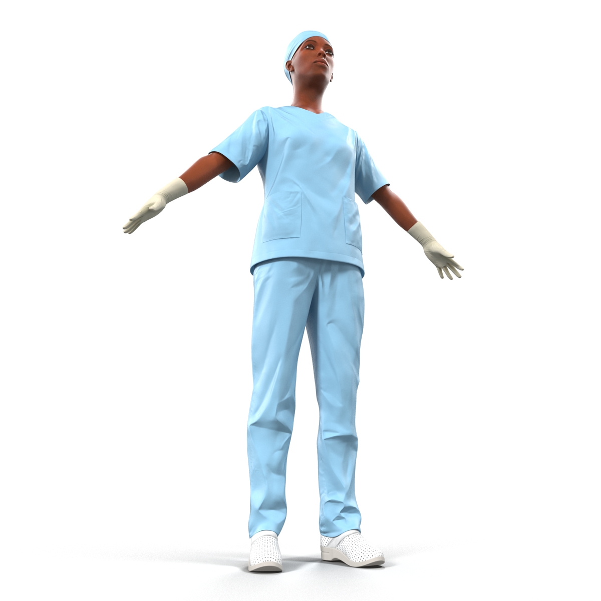 3D Female Surgeon African American 2 model