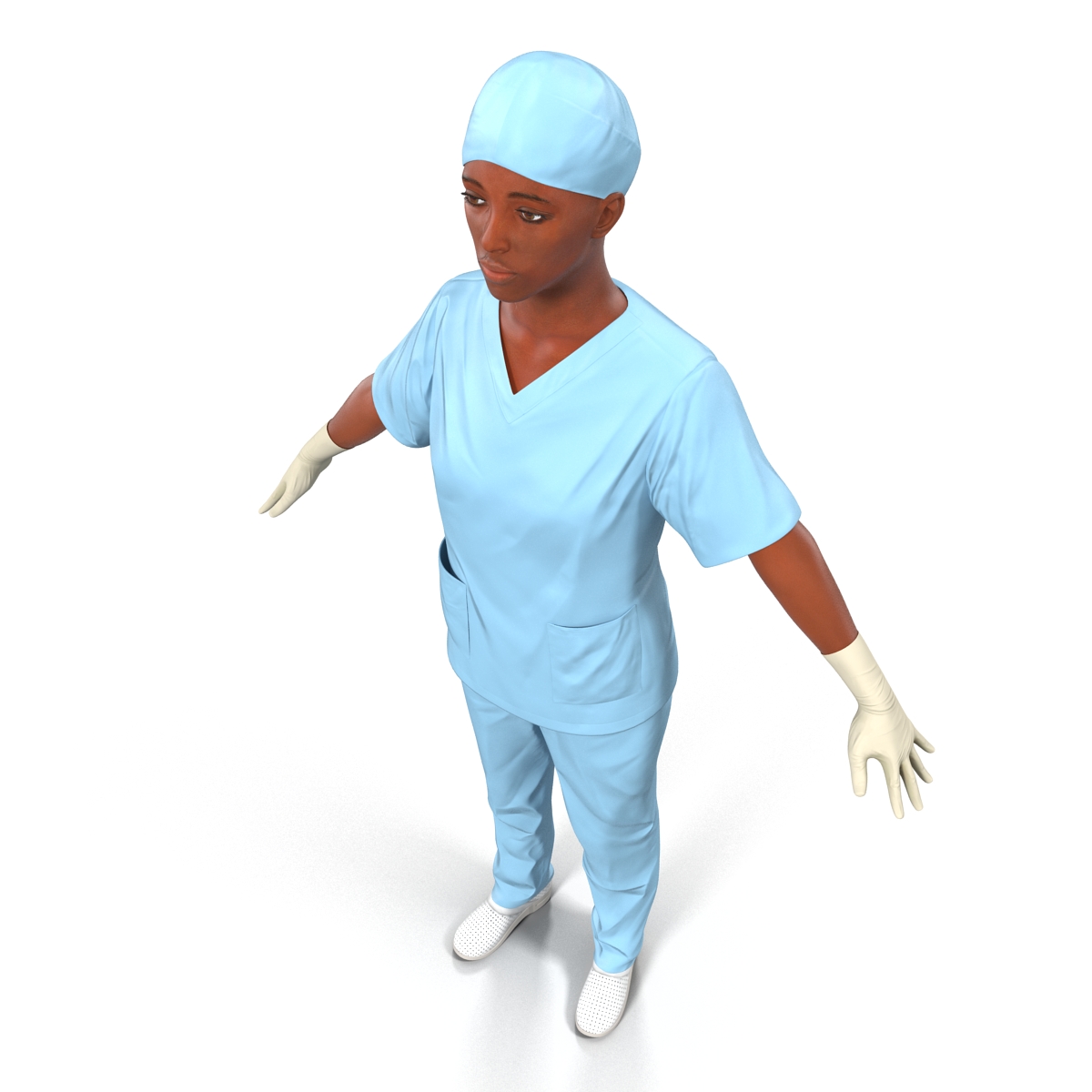 3D Female Surgeon African American 2 model