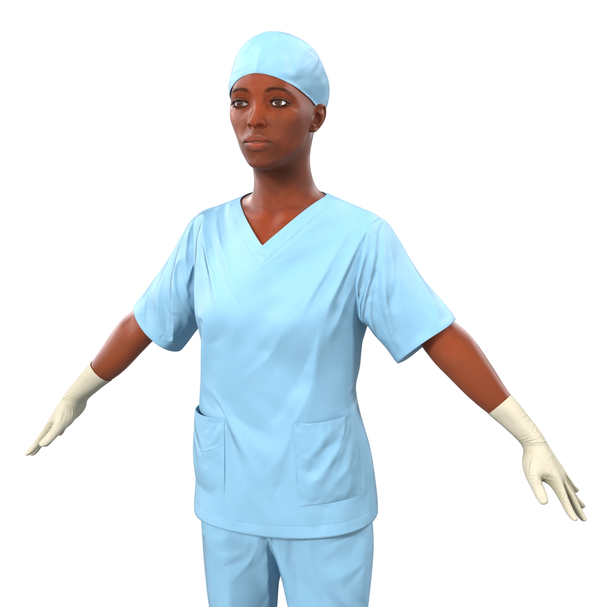 3D Female Surgeon African American 2 model