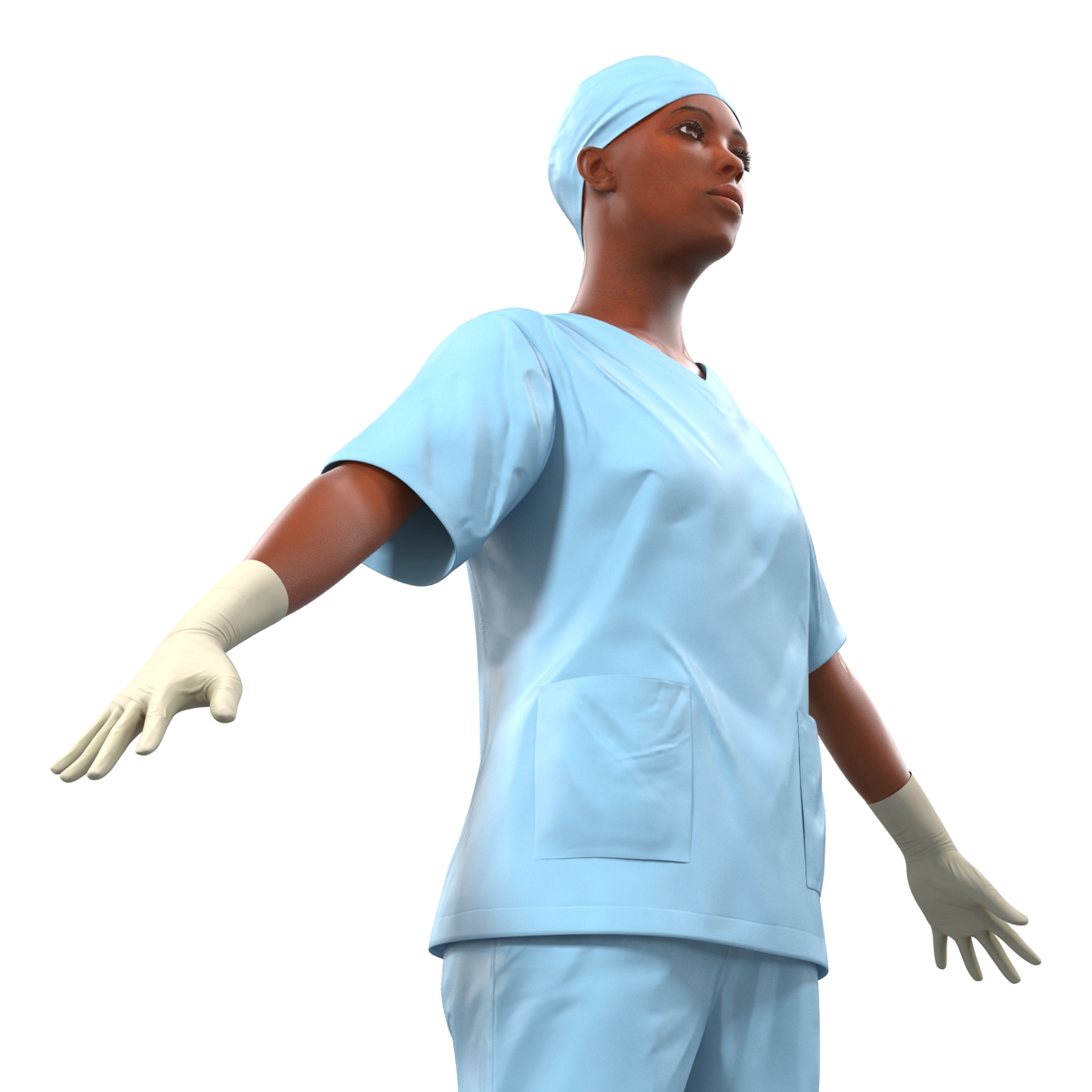 3D Female Surgeon African American 2 model