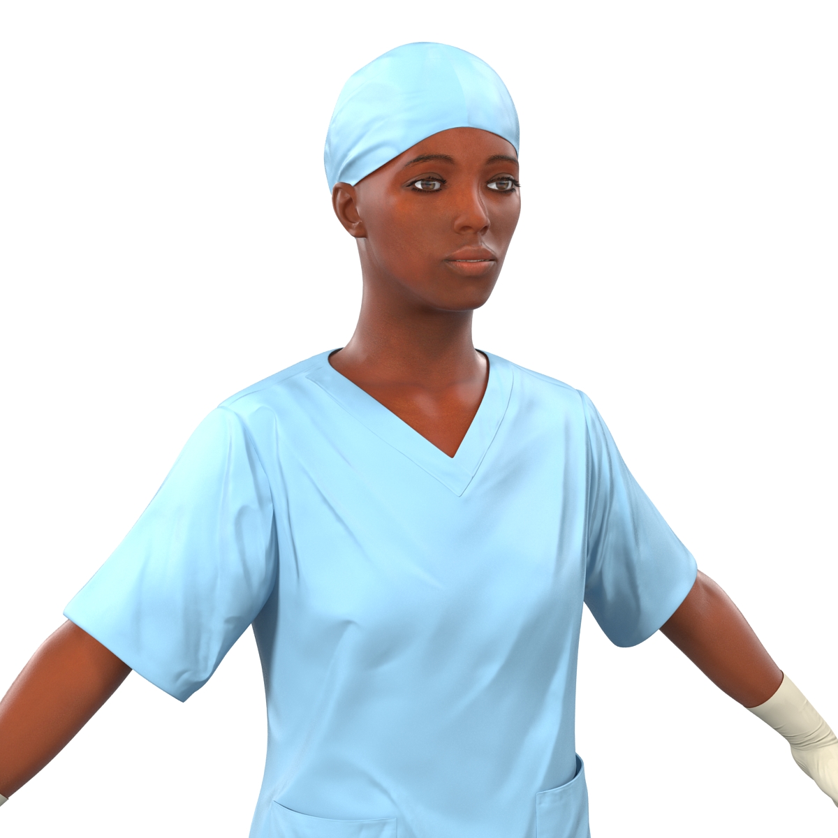 3D Female Surgeon African American 2 model