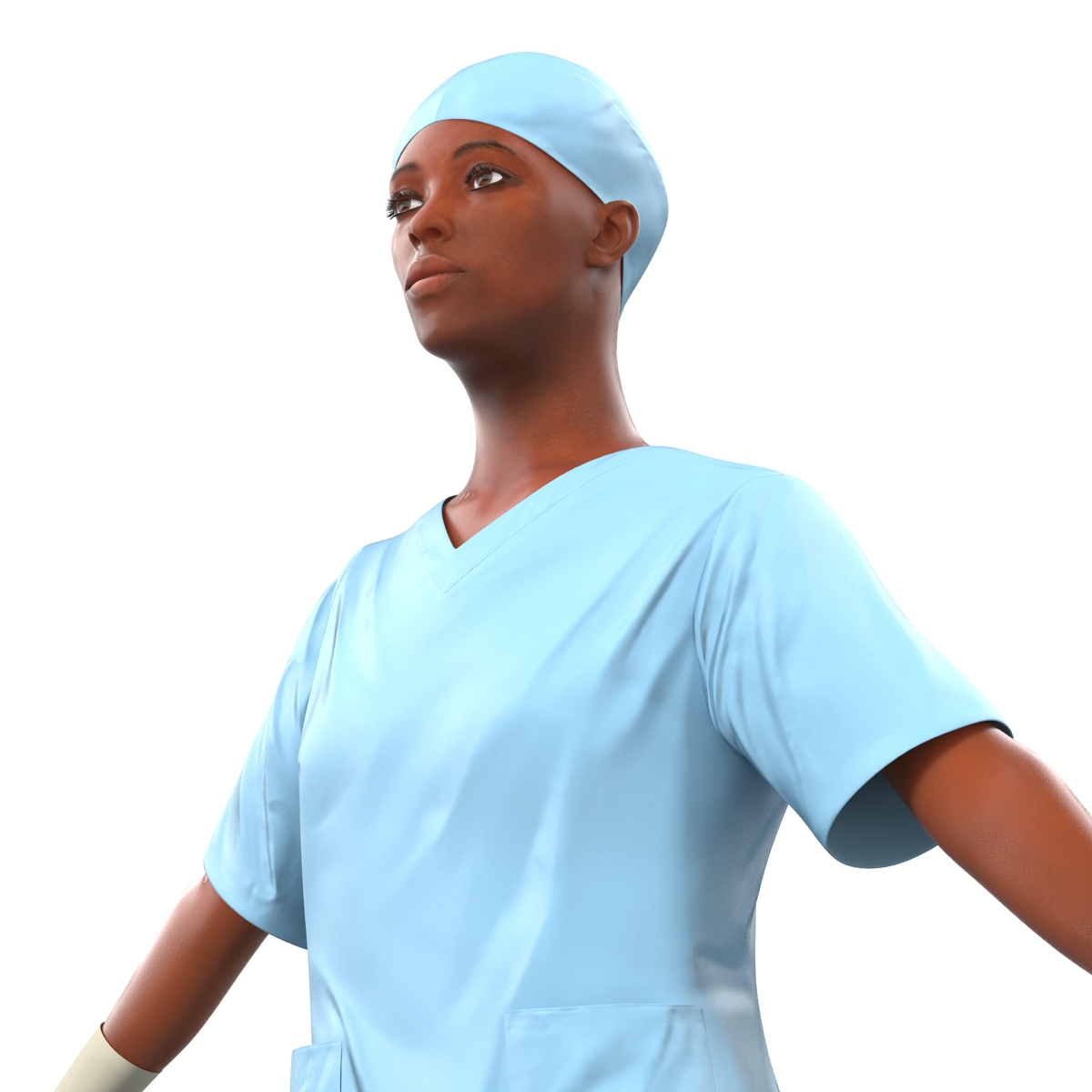 3D Female Surgeon African American 2 model