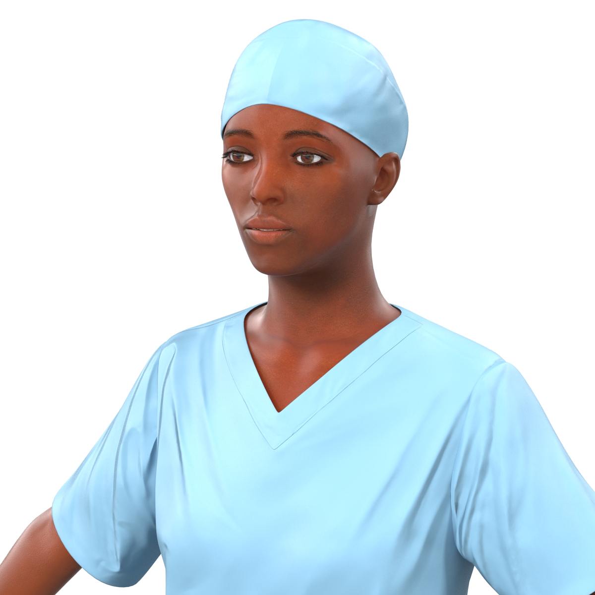 3D Female Surgeon African American 2 model