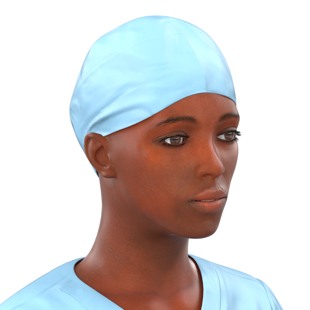 3D Female Surgeon African American 2 model