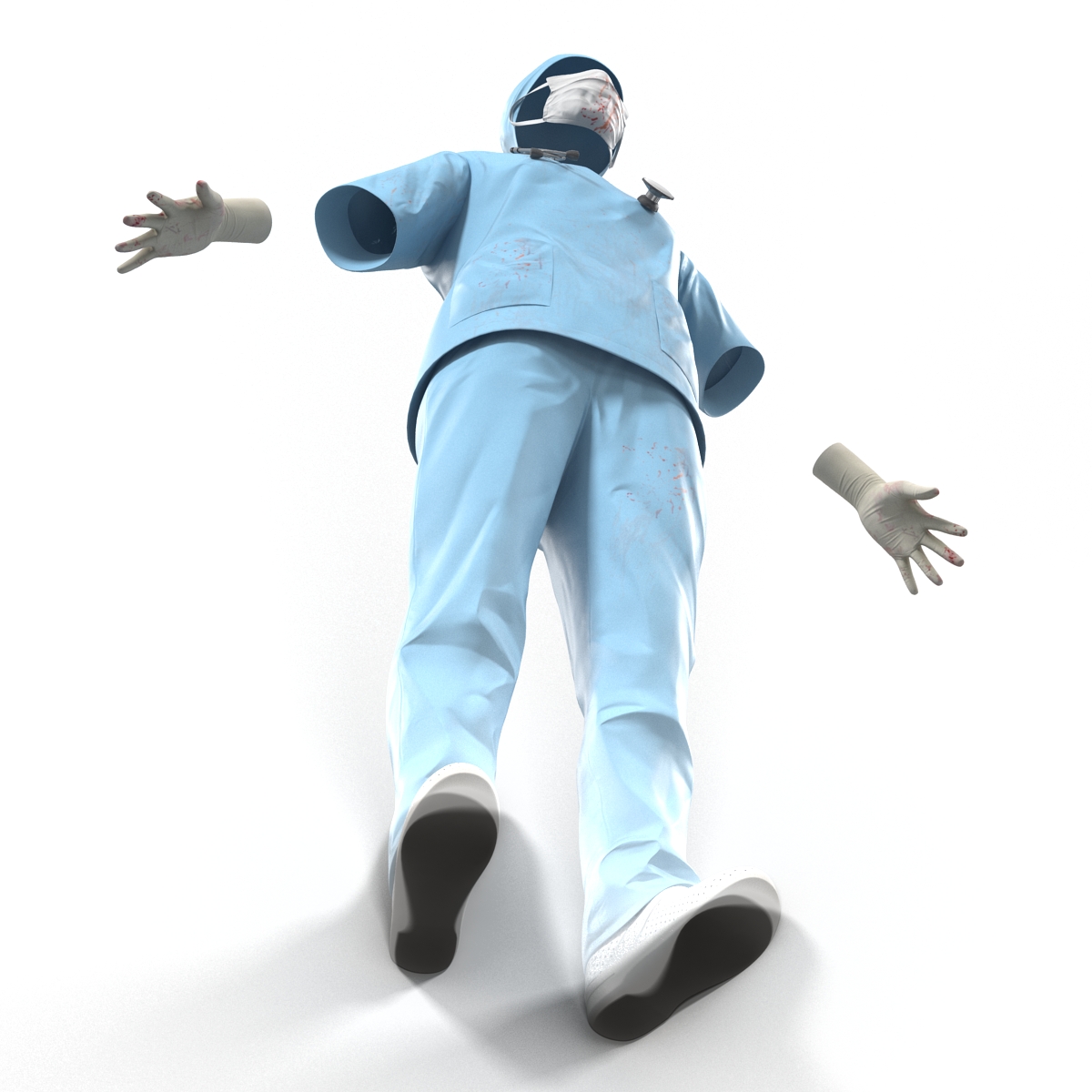 Female Surgeon Dress 10 with Blood 3D model