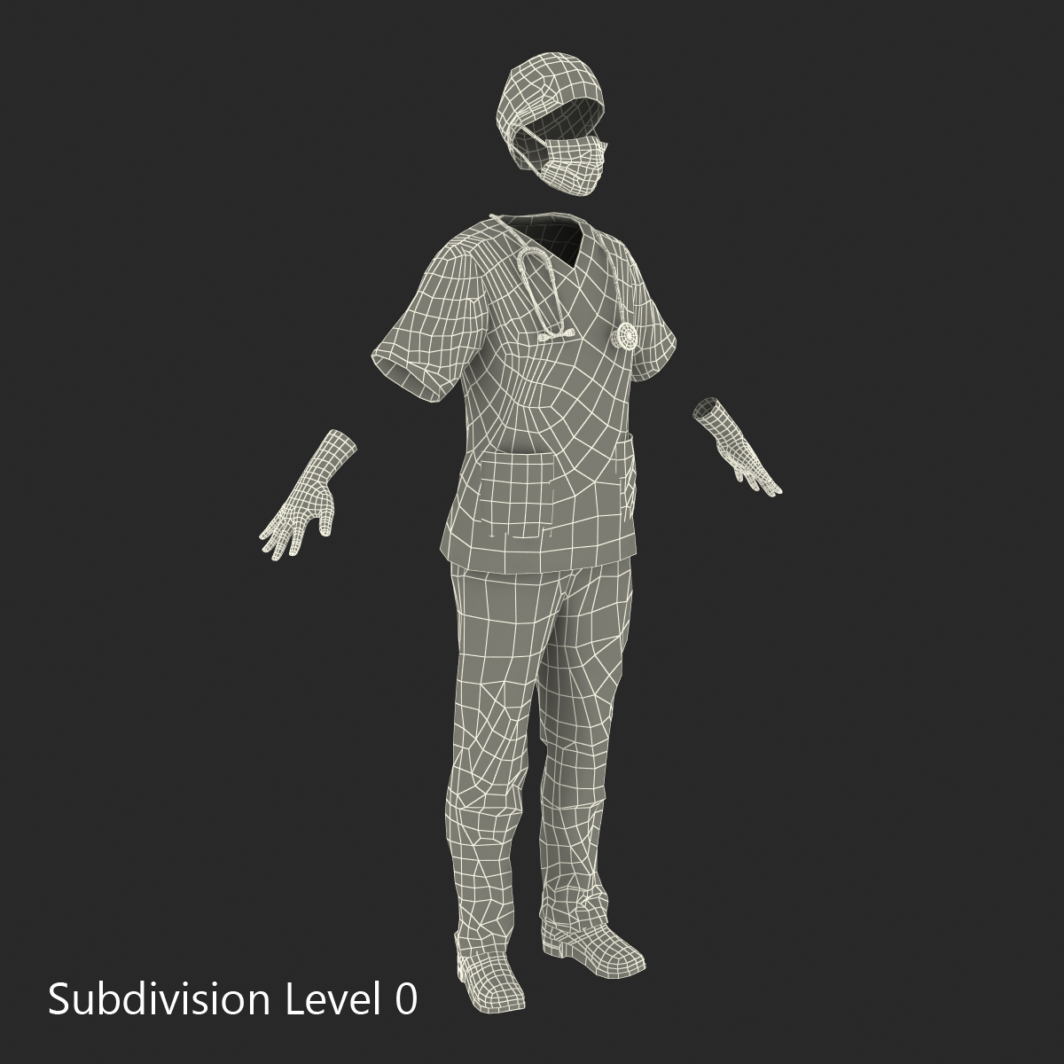 3D Female Surgeon Dress 11 model