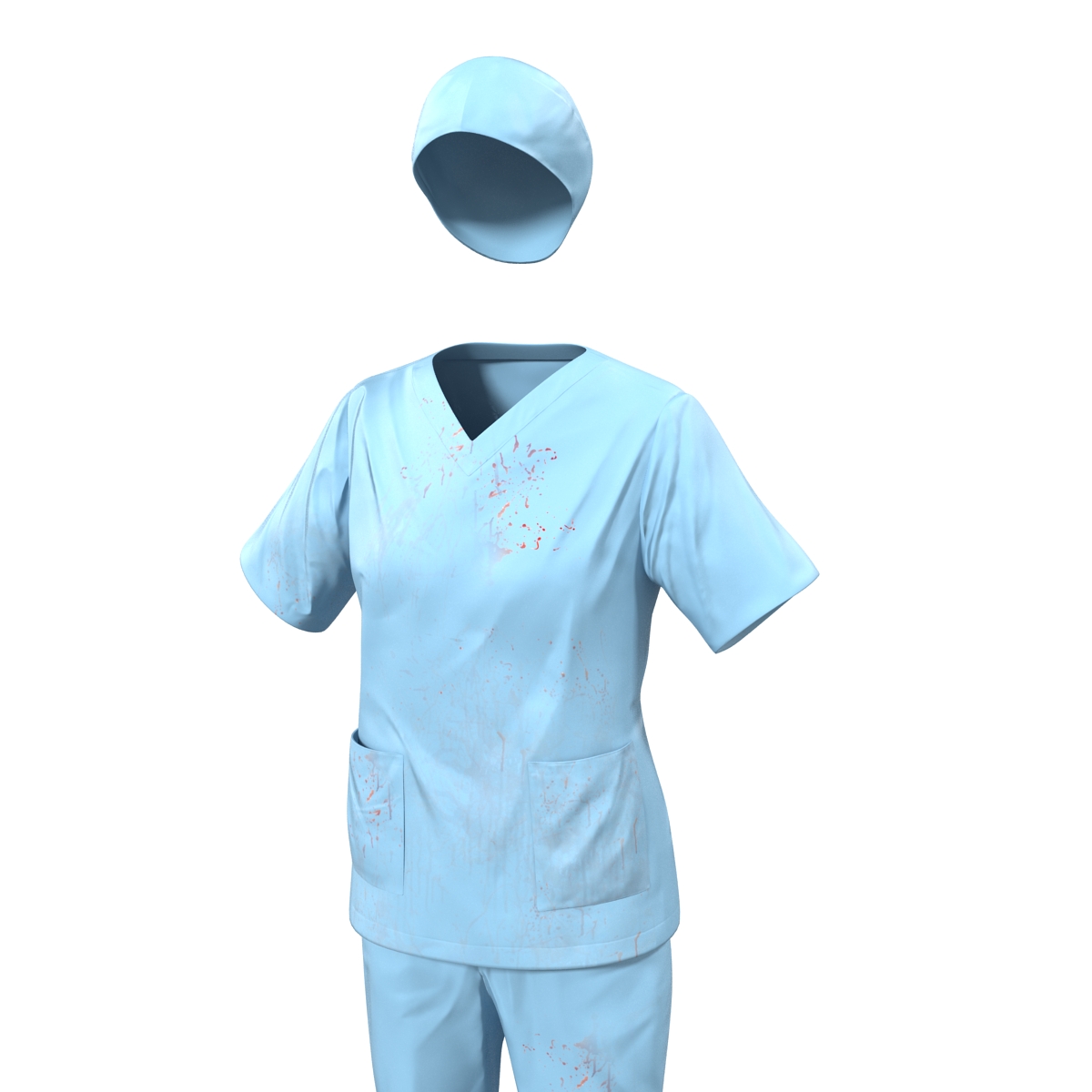 Female Surgeon Dress 11 with Blood 3D model