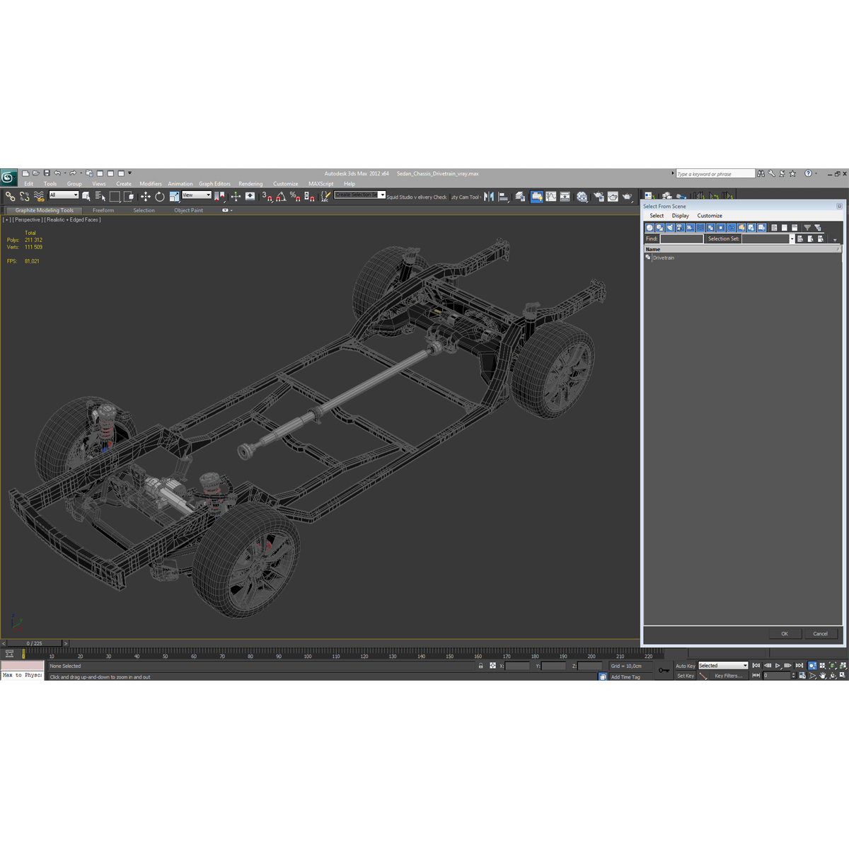 Sedan Chassis Drivetrain 3D model