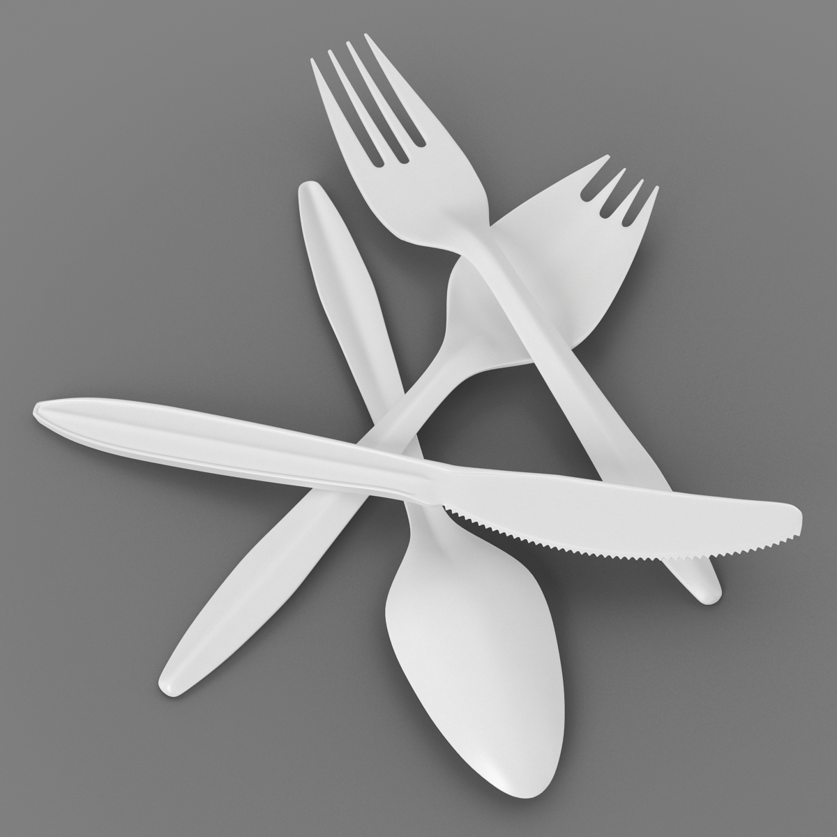 Plastic Cutlery Set 3D model