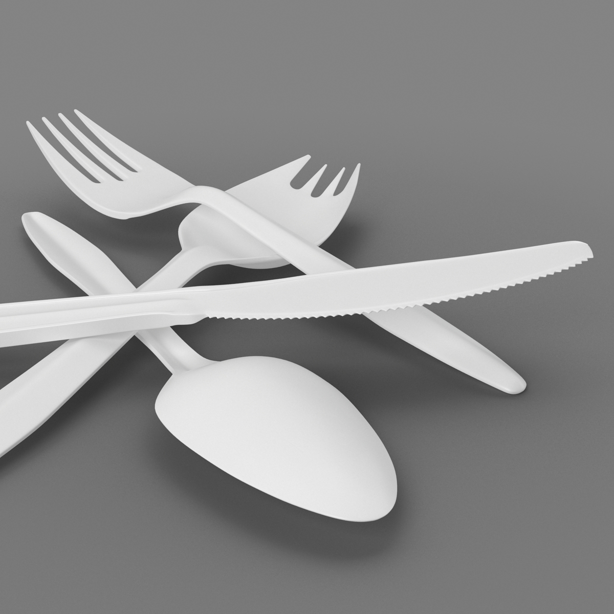 Plastic Cutlery Set 3D model