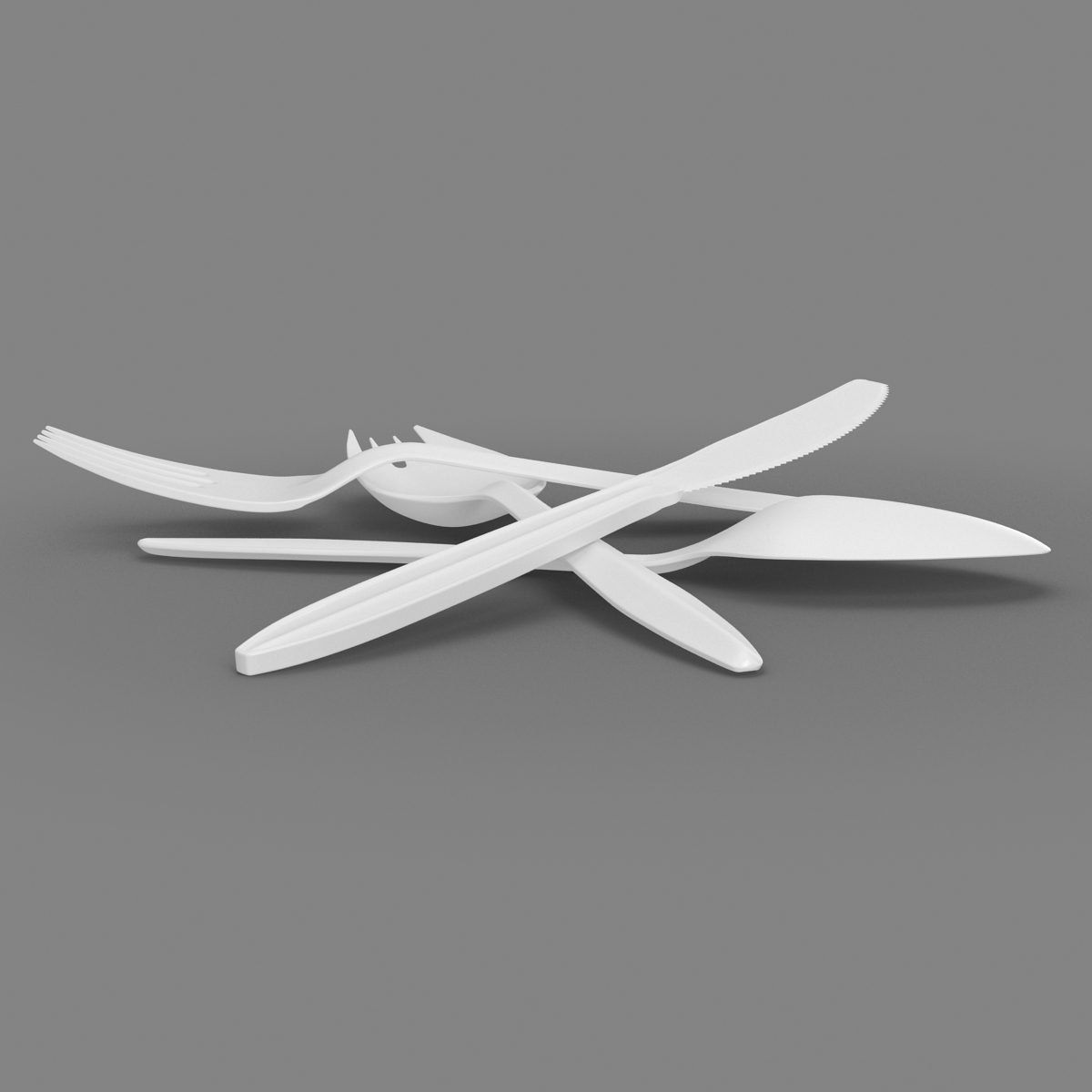 Plastic Cutlery Set 3D model