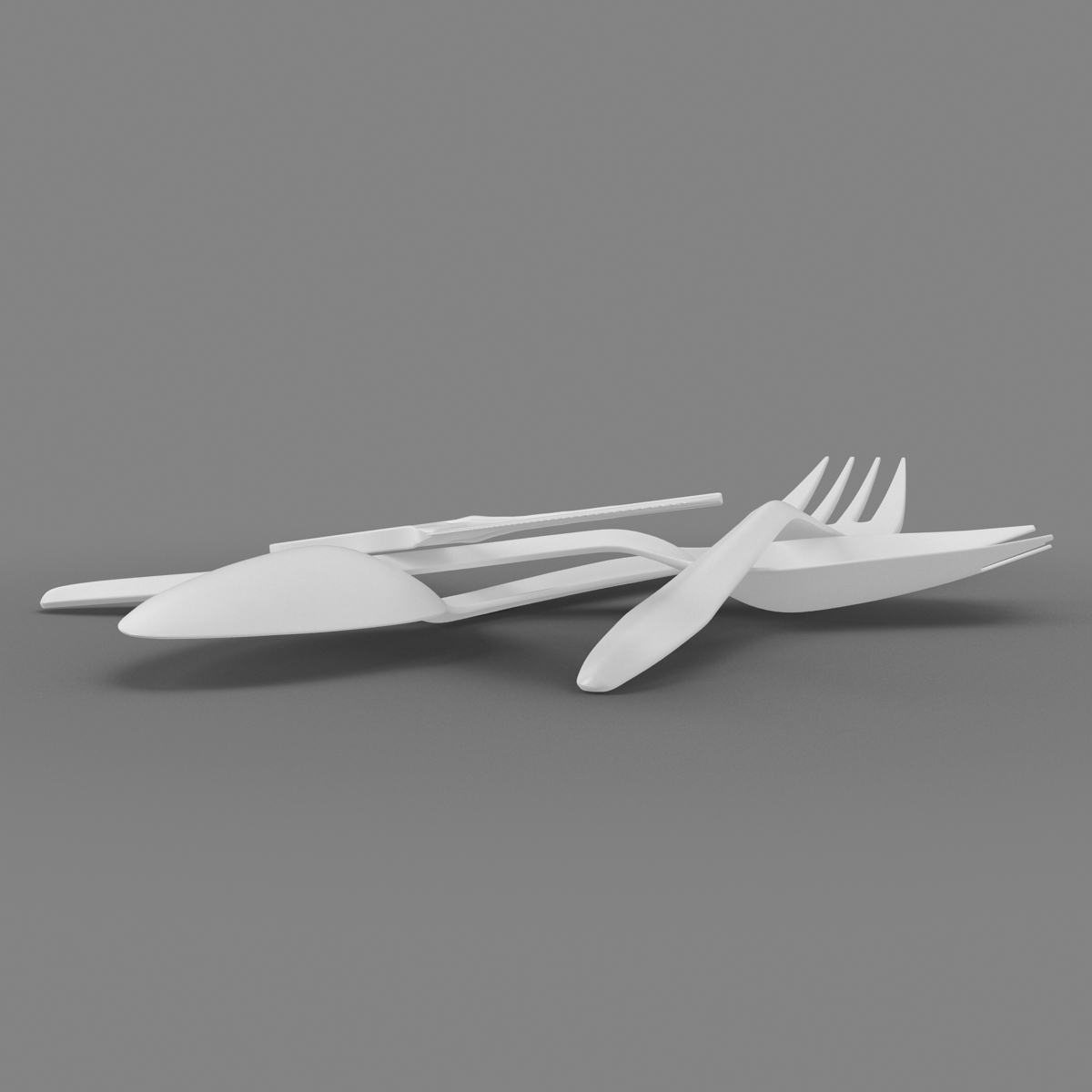 Plastic Cutlery Set 3D model