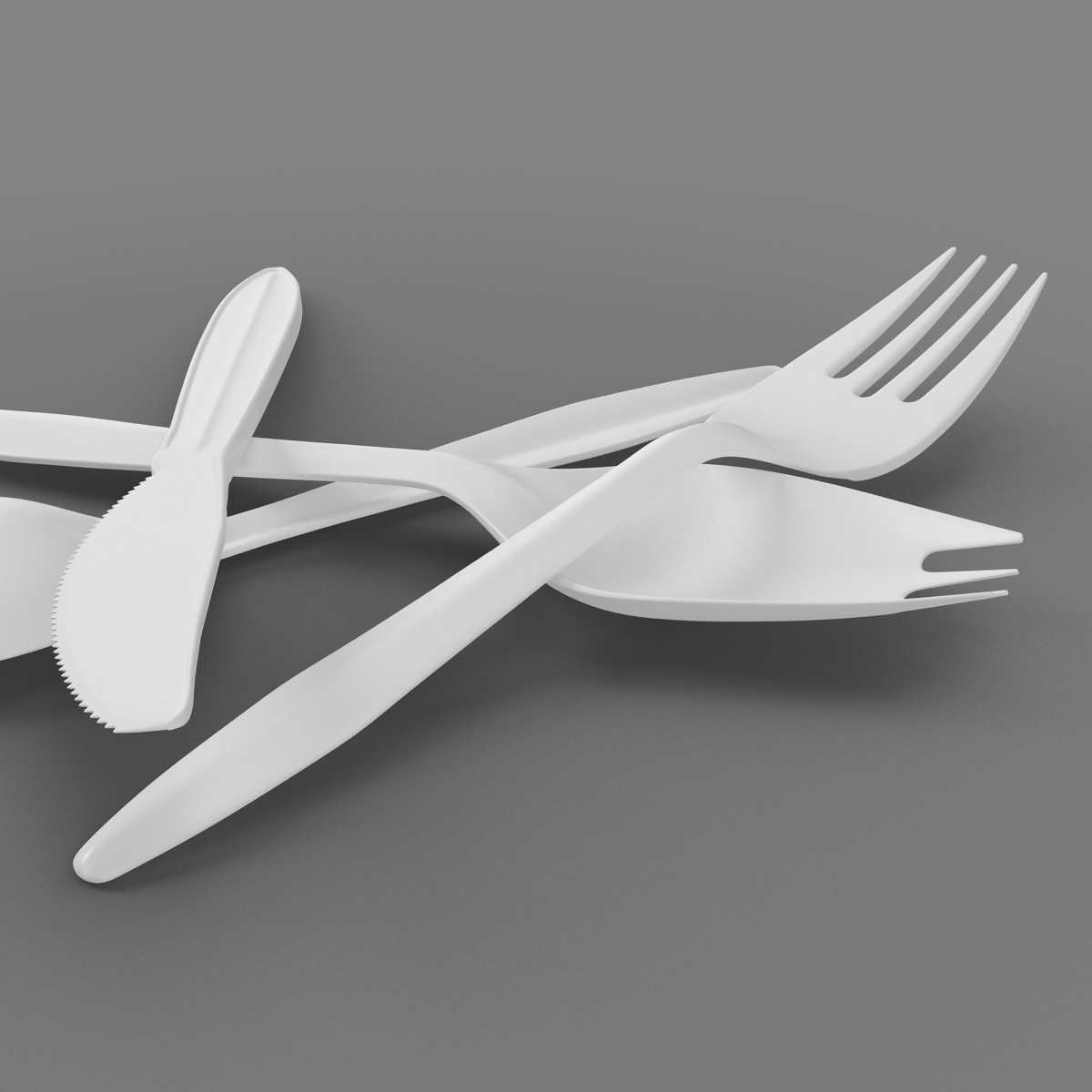 Plastic Cutlery Set 3D model