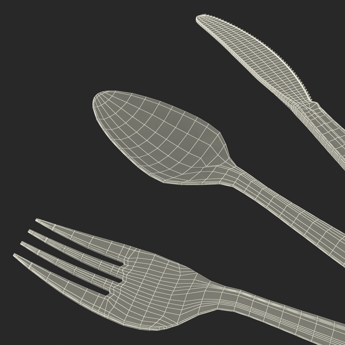 Plastic Cutlery Set 3D model