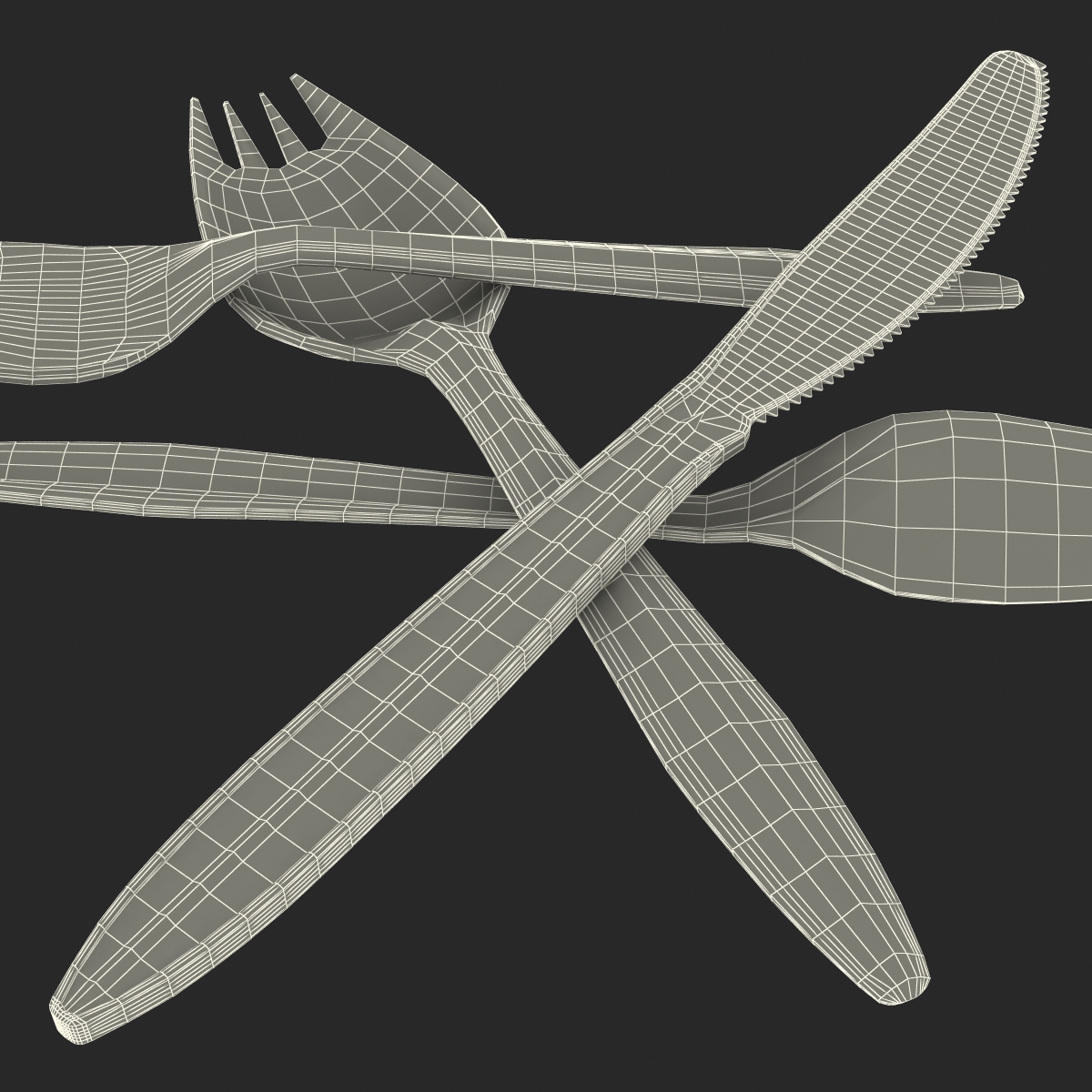 Plastic Cutlery Set 3D model