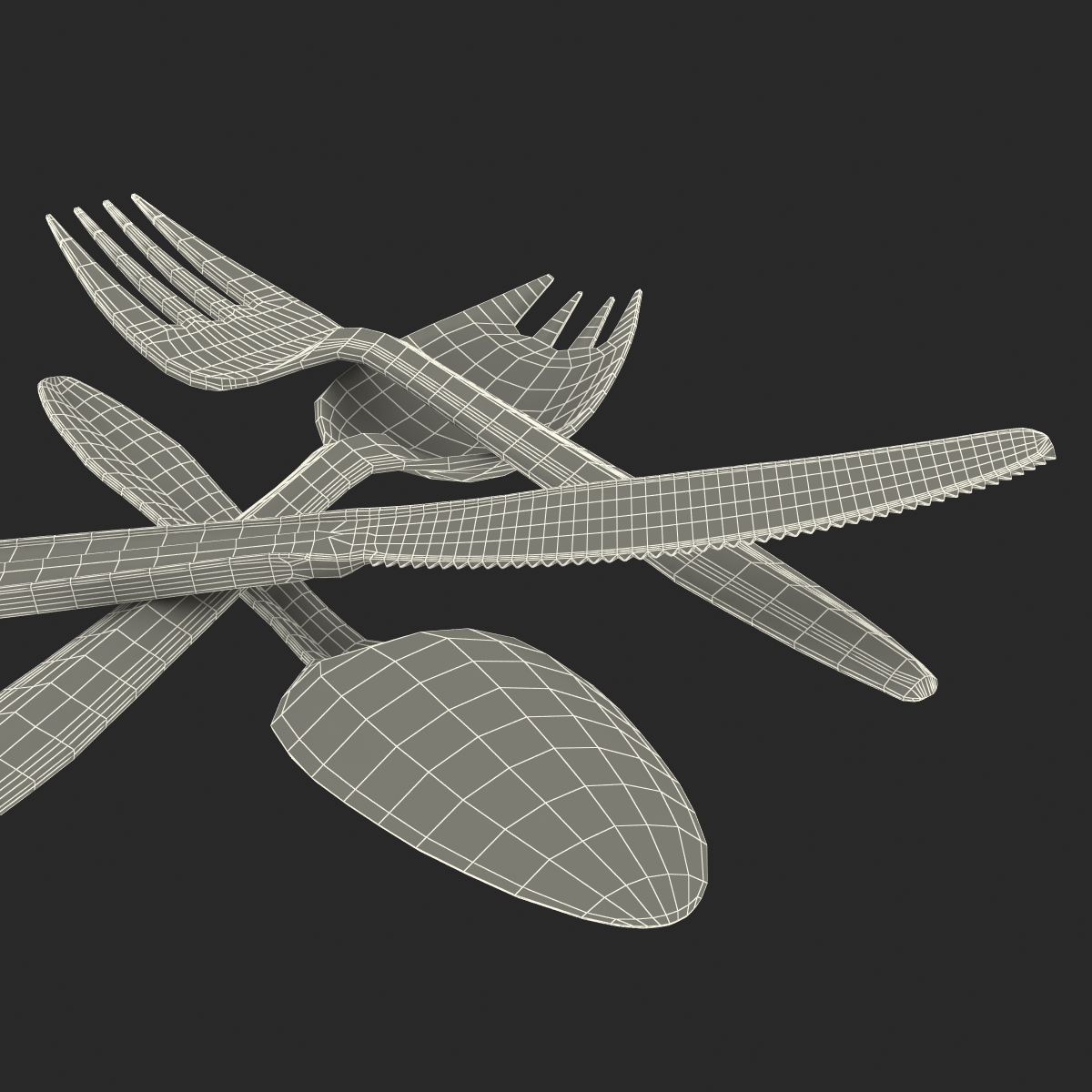 Plastic Cutlery Set 3D model