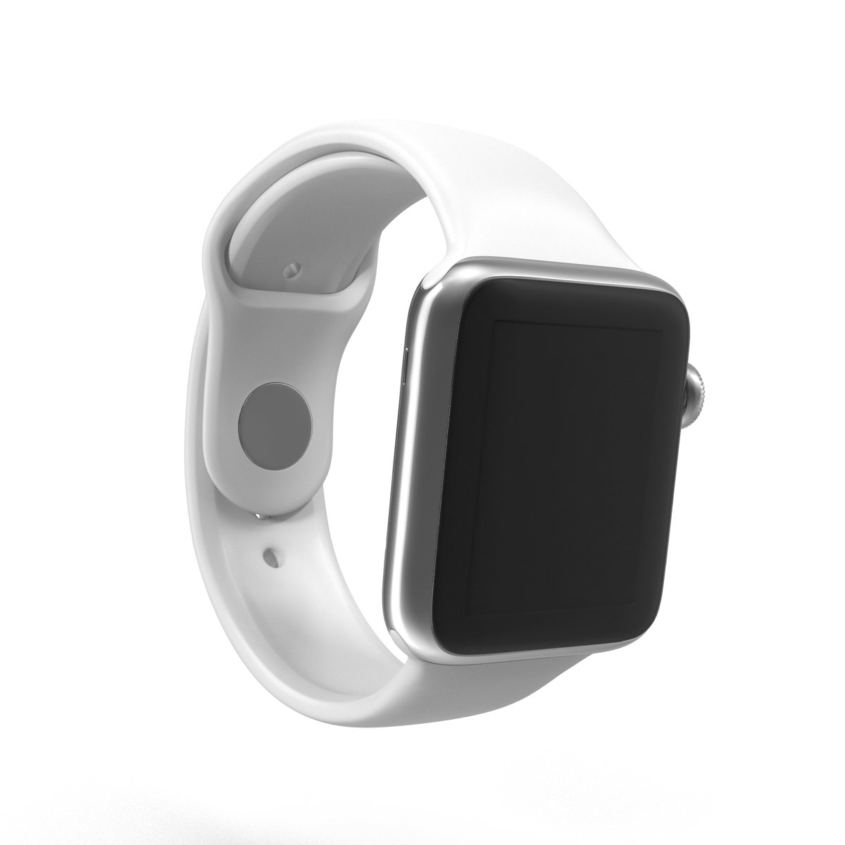 Apple Watch 38mm Fluoroelastomer White Sport Band 3D model