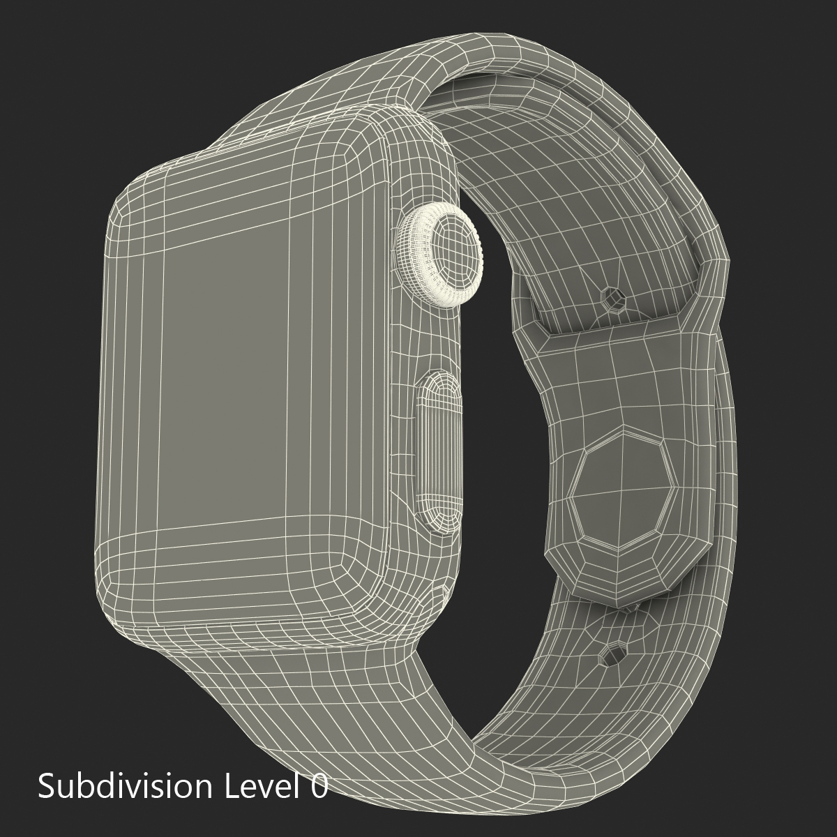 Apple Watch 38mm Fluoroelastomer White Sport Band 3D model