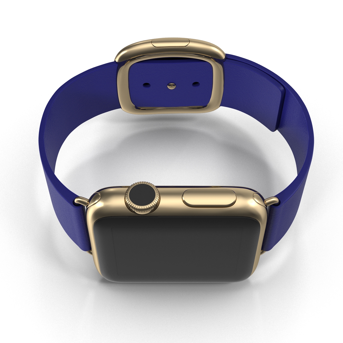 Apple Watch 38mm Gold Case with Midnight Blue Modern Buckle 3D model