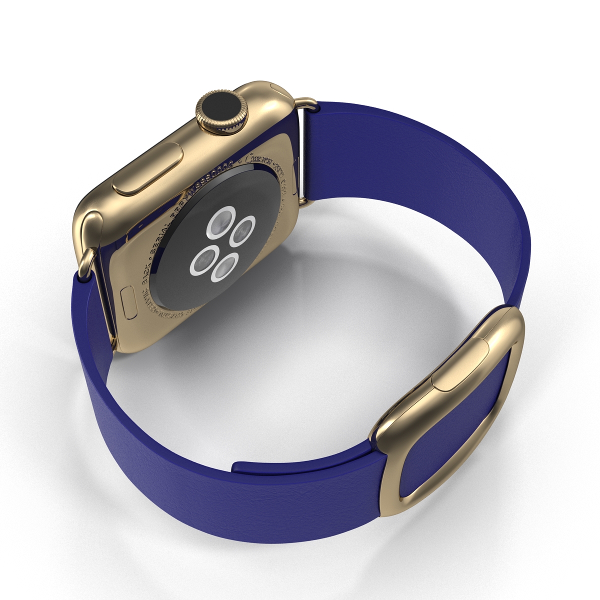 Apple Watch 38mm Gold Case with Midnight Blue Modern Buckle 3D model