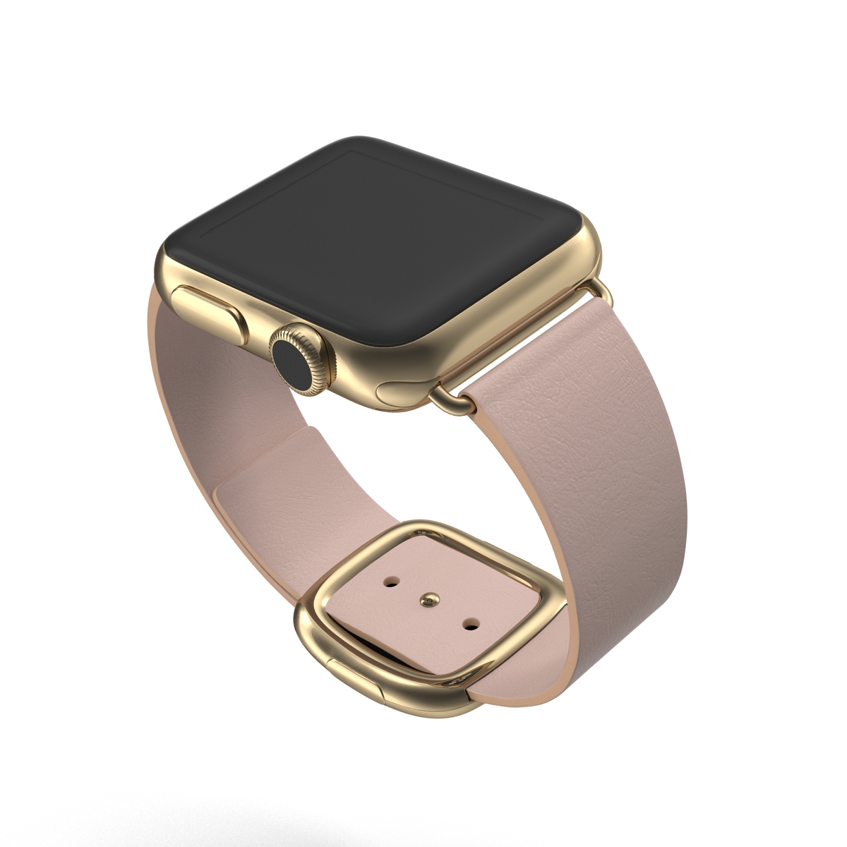 3D model Apple Watch 38mm Gold Case with Rose Gray Modern Buckle